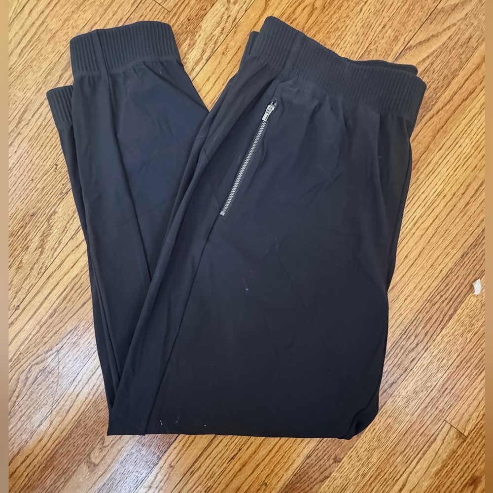 Athleta Cosmic Black Joggers with Zipper Detail